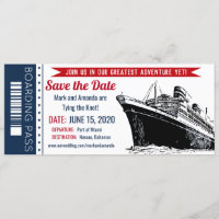 Save the Date Cruise Instapassagierskaart Uitnodig