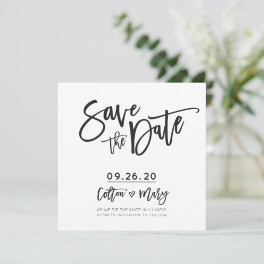 SAVE THE DATE custom design voor Colton + Mary Kaart (Staand voorkant)