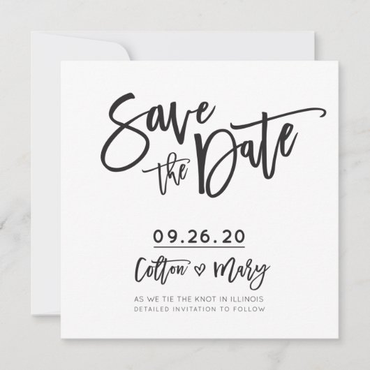 SAVE THE DATE custom design voor Colton + Mary Kaart (Voorkant)