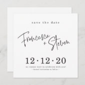 SAVE THE DATE custom design voor Francesca + Steve Kaart (Voorkant / Achterkant)