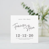 SAVE THE DATE custom design voor Francesca + Steve Kaart (Staand voorkant)