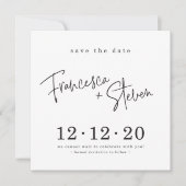SAVE THE DATE custom design voor Francesca + Steve Kaart (Voorkant)