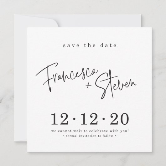 SAVE THE DATE custom design voor Francesca + Steve Kaart (Voorkant)