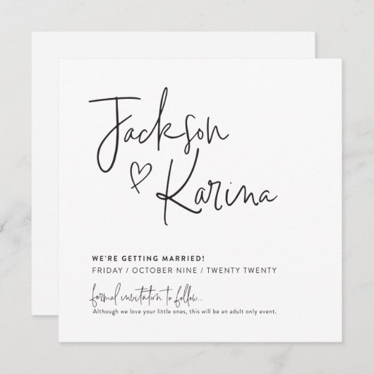 SAVE THE DATE custom design voor Jackson & Karina Kaart (Voorkant / Achterkant)