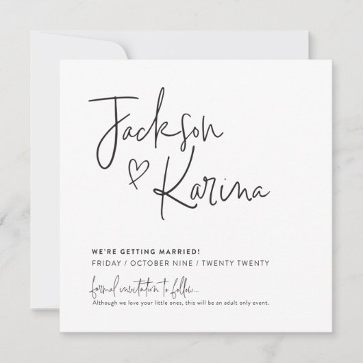 SAVE THE DATE custom design voor Jackson & Karina Kaart (Voorkant)