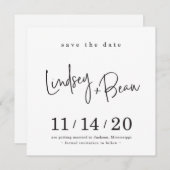 SAVE THE DATE custom design voor Lindsey + Beau Kaart (Voorkant / Achterkant)
