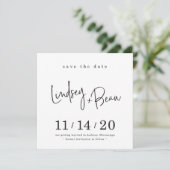 SAVE THE DATE custom design voor Lindsey + Beau Kaart (Staand voorkant)