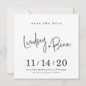 SAVE THE DATE custom design voor Lindsey + Beau Kaart (Voorkant)