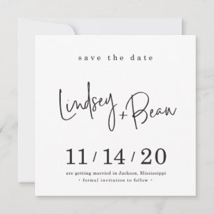 SAVE THE DATE custom design voor Lindsey + Beau Kaart