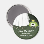 Save the Date Cute Frog Prince Wedding Magneet (Voorkant / Achterkant)