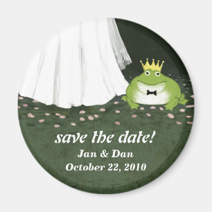 Save the Date Cute Frog Prince Wedding Magneet