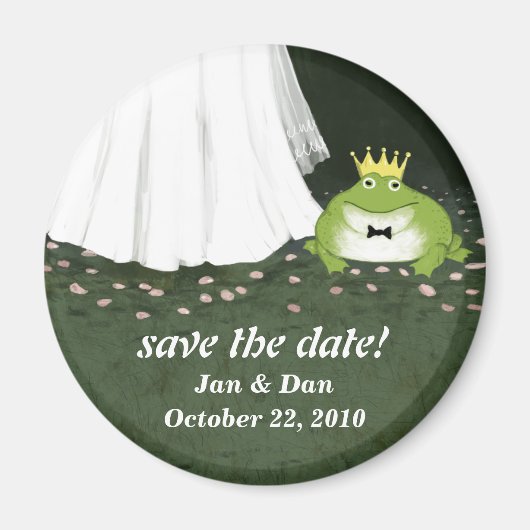 Save the Date Cute Frog Prince Wedding Magneet (Voorkant)