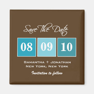 Save the date: Datum blokken - Turquoise Magneet