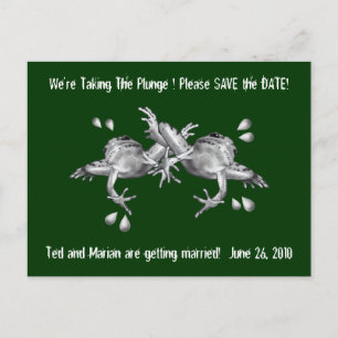 SAVE THE DATE: DE PLUNGE NEMEN: FROGS IN PENCIL AANKONDIGINGSKAART