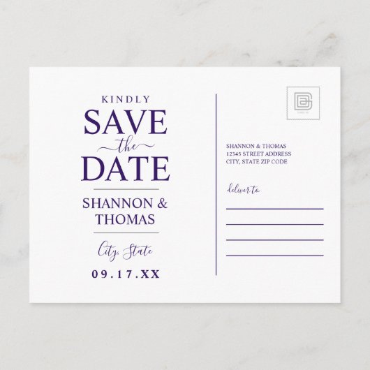 Save the date | Delaware 2 Uitnodiging Briefkaart (Achterkant)