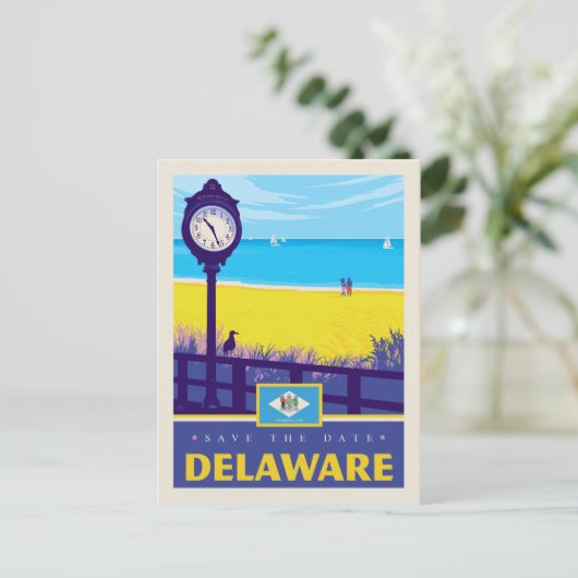 Save the date | Delaware 2 Uitnodiging Briefkaart (Staand voorkant)