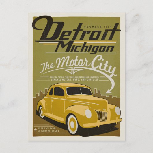 Save the date | Detroit, MI Aankondigingskaart (Voorkant)