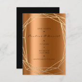 Save The Date Diamant Goud Koraal Zwart Monogram (Voorkant / Achterkant)