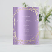 Save The Date Diamant Goud Paars Zwart Monogram (Staand voorkant)