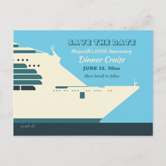 Save the Date Dinner Cruise Aankondiging Briefkaart (Voorkant)