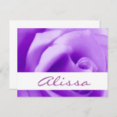 Save the Date Dromerige Paarse Roos V22A Aankondigingskaart (Voorkant / Achterkant)