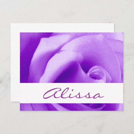 Save the Date Dromerige Paarse Roos V22A Aankondigingskaart (Voorkant / Achterkant)
