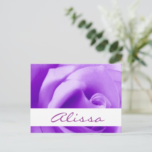 Save the Date Dromerige Paarse Roos V22A Aankondigingskaart (Staand voorkant)