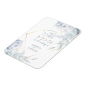 Save the date | Dusty Blue Waterverf Peonies Magneet (Linkerzijde)