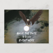 Save The Date Eagle Full Moon Aankondigingskaart (Voorkant)