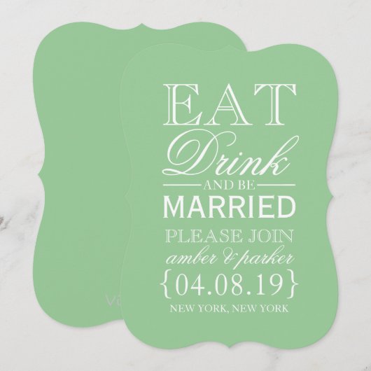 Save the Date | Eat-Drink en huwelijk (Voorkant / Achterkant)
