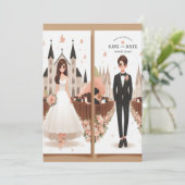 Save the date :een liefdesverhaal begint kaart (Staand voorkant)