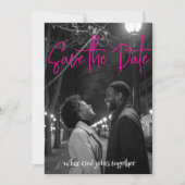 Save the date | Eenvoudig minimalistisch zwart-wit (Voorkant)