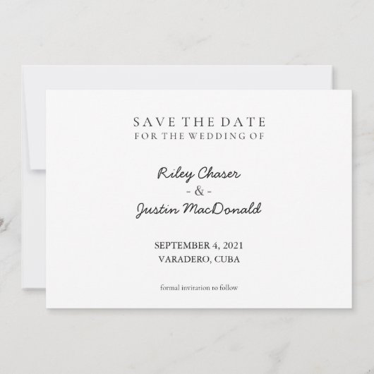 Save the Date | Eenvoudig vergaderrooster septembe Kaart (Achterkant)