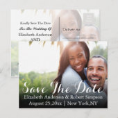 Save the date | Eenvoudige fotosjabloon Aankondigingskaart (Voorkant / Achterkant)