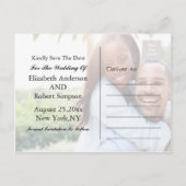 Save the date | Eenvoudige fotosjabloon Aankondigingskaart (Achterkant)