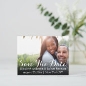 Save the date | Eenvoudige fotosjabloon Aankondigingskaart (Staand voorkant)