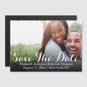Save the date Eenvoudige fotosjabloon Magnetische Uitnodiging