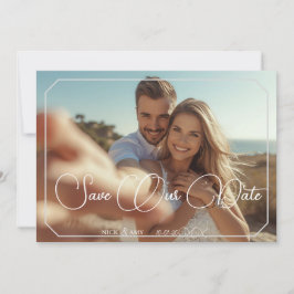 Save The Date Eenvoudige moderne elegante trouwka Kaart
