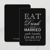 Save the Date | Eet Drink en huwelijk (Voorkant / Achterkant)