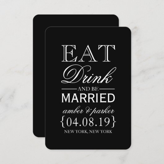 Save the Date | Eet Drink en huwelijk (Voorkant / Achterkant)