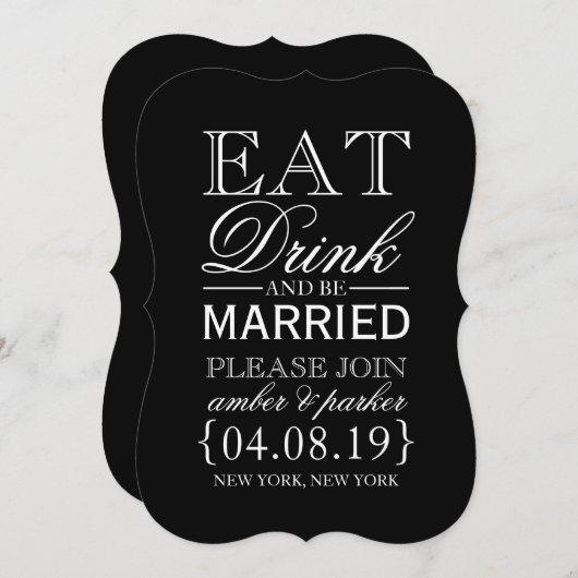 Save the Date | Eet-Drink en -stand Kaart (Voorkant / Achterkant)