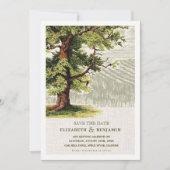 Save the date. eik - Boom Burlap Wedding Kaart (Voorkant)