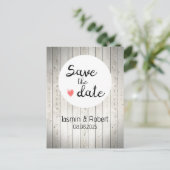 Save the date Einladung rustikal Holz vintage Feestdagenkaart (Staand voorkant)