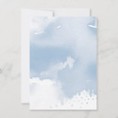 SAVE THE DATE elegant geverfd bord blauw waterverf (Achterkant)