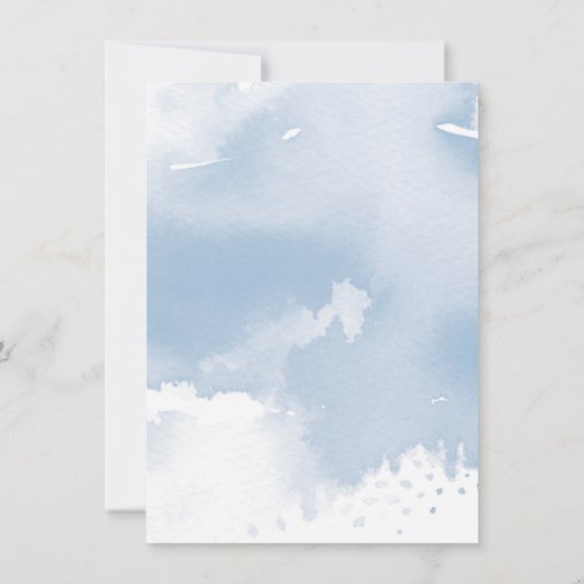 SAVE THE DATE elegant geverfd bord blauw waterverf (Achterkant)