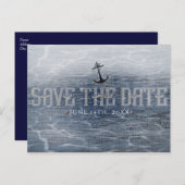 SAVE THE DATE Elegant Nautisch Strand Verloving Briefkaart (Voorkant / Achterkant)