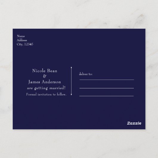 SAVE THE DATE Elegant Nautisch Strand Verloving Briefkaart (Achterkant)