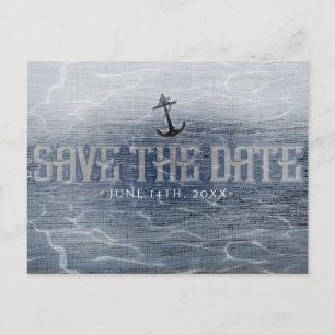 SAVE THE DATE Elegant Nautisch Strand Verloving Briefkaart