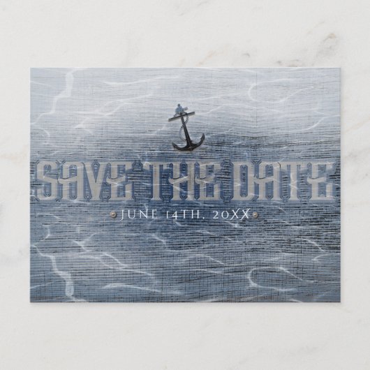SAVE THE DATE Elegant Nautisch Strand Verloving Briefkaart (Voorkant)