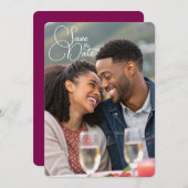 Save the date | Elegant paar foto (Voorkant / Achterkant)